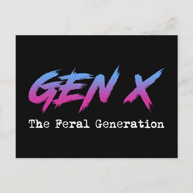 Carte Postale Gen X - Génération Feral (Devant)