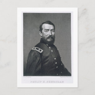 Carte Postale Général Philip Sheridan, gravé d'une photographie