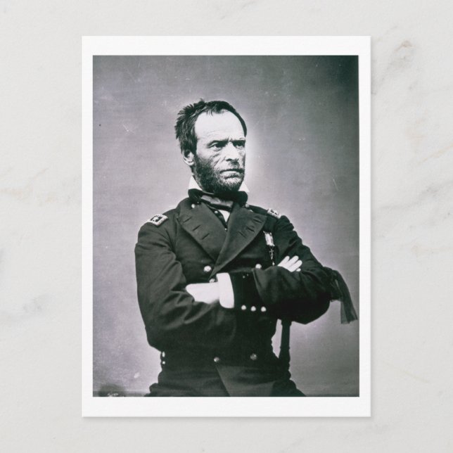 Carte Postale Général William T. Sherman (1820-1891) (photo b/w) (Devant)