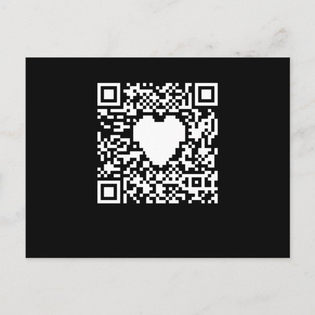 Carte Postale Générateur de code QR avec coeur (Devant)