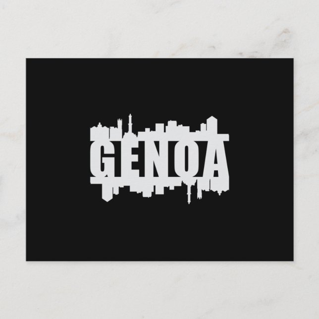 Carte Postale Gênes Italie City Skyline Cityscape Funny Cadeau (Devant)
