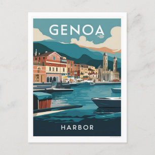 Carte Postale Gênes Italie Port Peinture Voyage