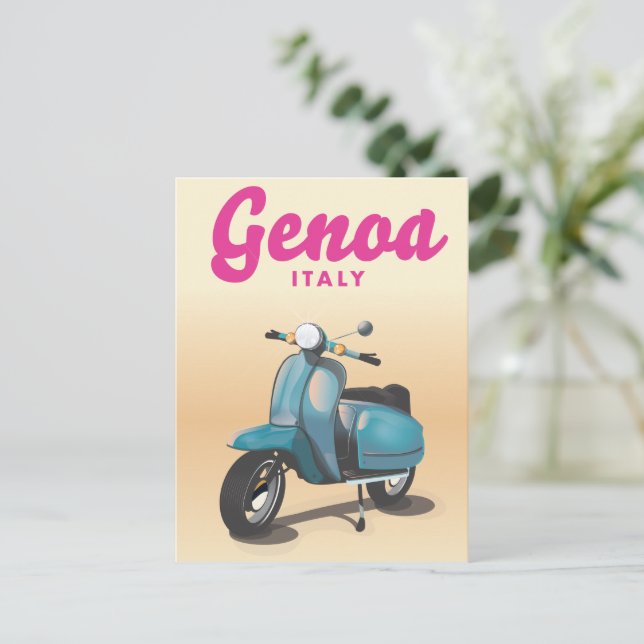 Carte Postale Gênes Italie scooter (Debout devant)