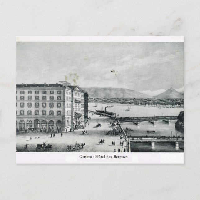 Carte Postale Genève, Hôtel des Bergues 1890 (Devant)
