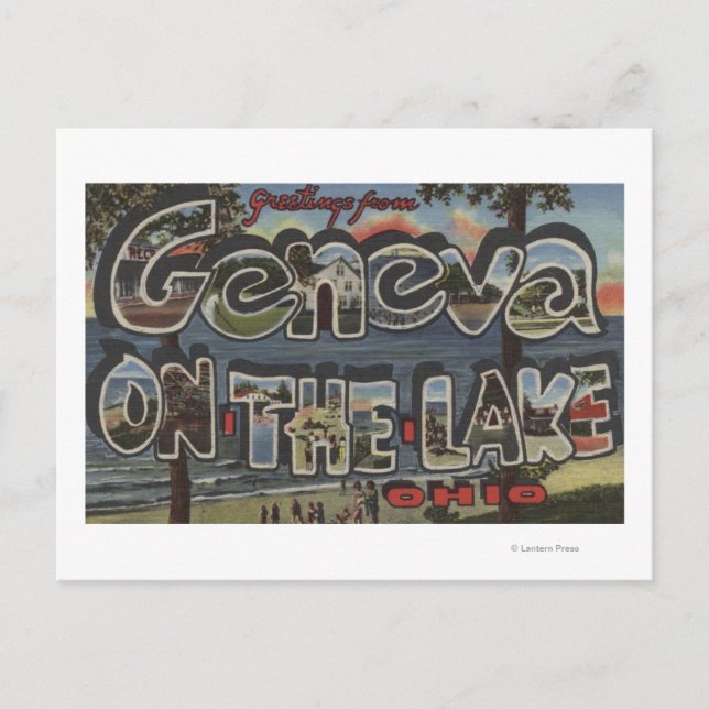 Carte Postale Genève-sur-le-lac, Ohio - Scènes de grandes lettre (Devant)