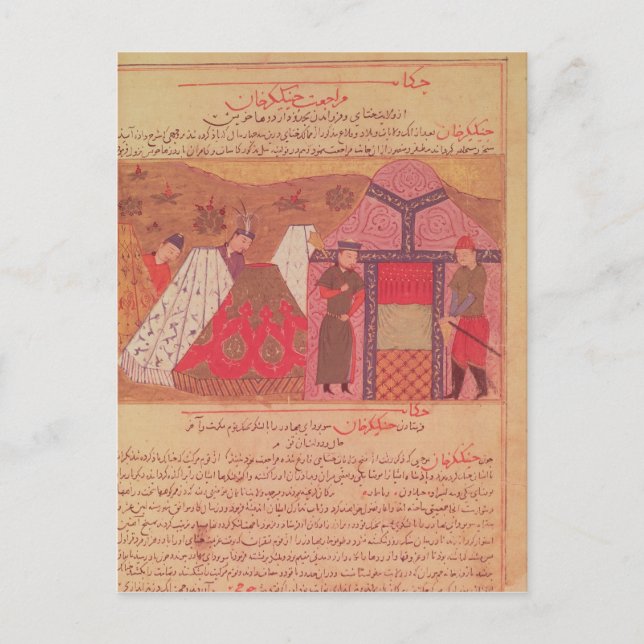 Carte Postale Genghis Khan devant sa tente (Devant)