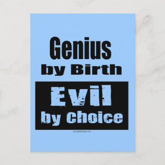 Carte Postale Génie par naissance, mal par choix