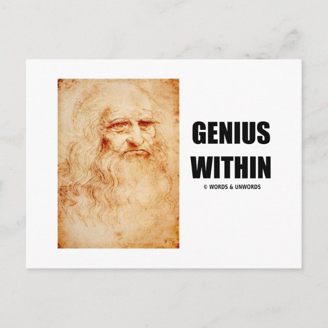 Carte Postale Genius Within (Leonardo da Vinci Autoportrait) (Devant)