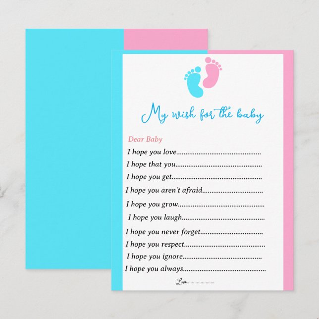 Carte Postale Genre révéler jeux de fête souhaits pour bébé pos (Devant / Derrière)