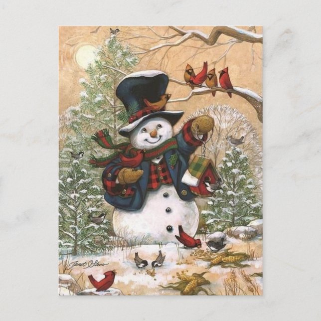 Carte Postale gentil Snowman (Devant)
