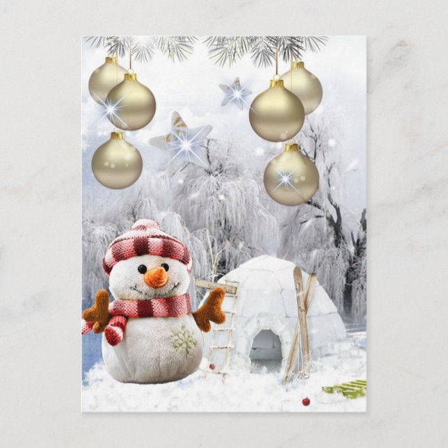 Carte Postale gentil Snowman (Devant)