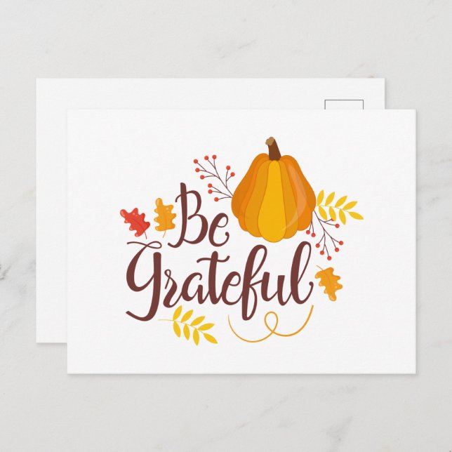 Carte Postale gentil Thanksgiving word art (Devant / Derrière)