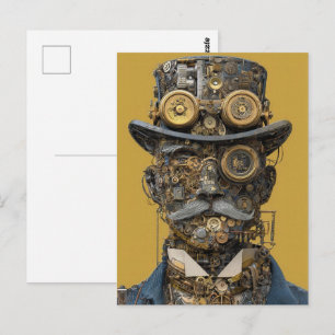 Carte Postale Gentleman Mécanique Steampunk