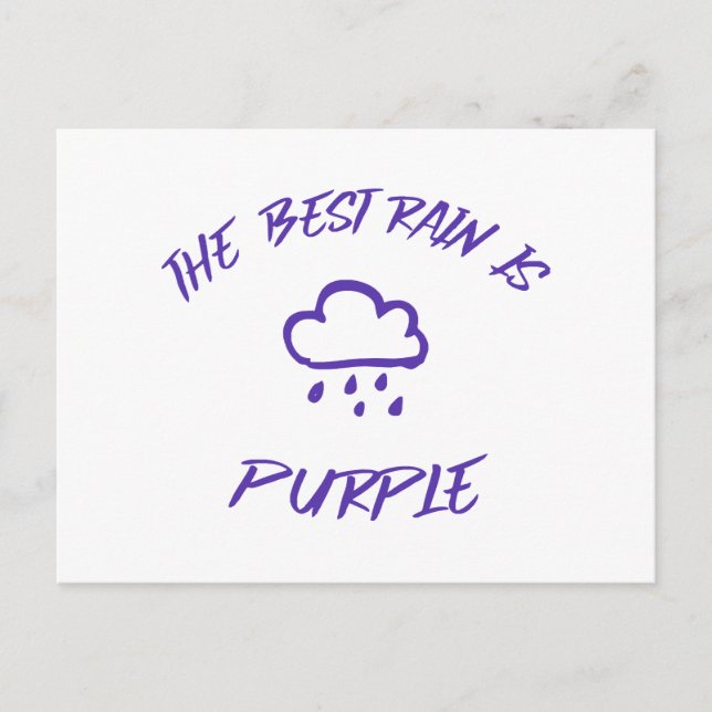 Carte Postale GenX La meilleure pluie est violette (Devant)