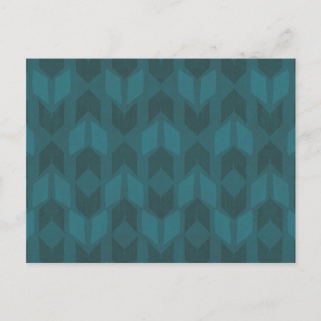 Carte Postale Geo Step extérieur | Motif Turquoise foncé (Devant)