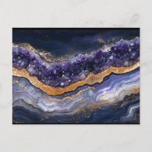 Carte Postale Géode à couche violette et or