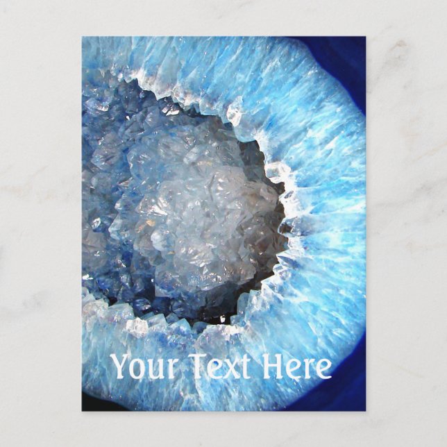 Carte Postale Géode cristal bleu tombé (Devant)
