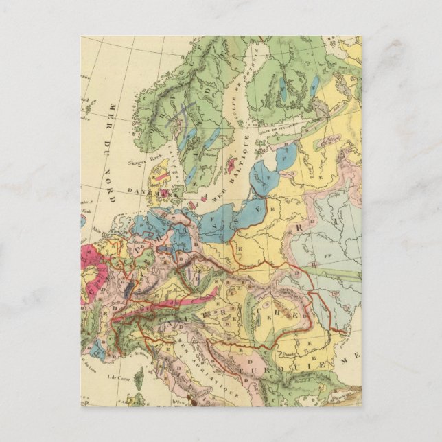 Carte Postale Géological Map of Europe (Devant)