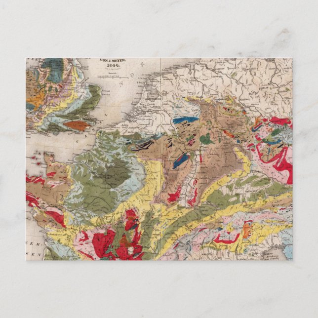 Carte Postale Géologie de l'Europe (Devant)