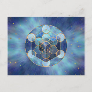 Carte Postale Géométrie sacrée du cube de Metatron