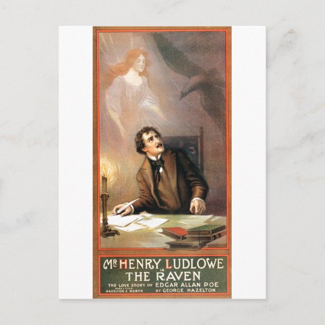 Carte Postale George Hazelton's The Raven (Edgar Allan Poe) 1908 (Devant)
