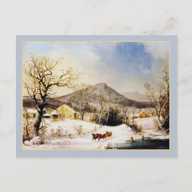 Carte Postale George Henry Durrie Rustic Country Christmas Farm (Devant)