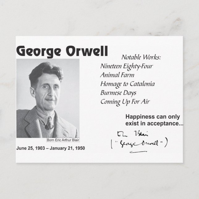 Carte Postale George Orwell (Devant)