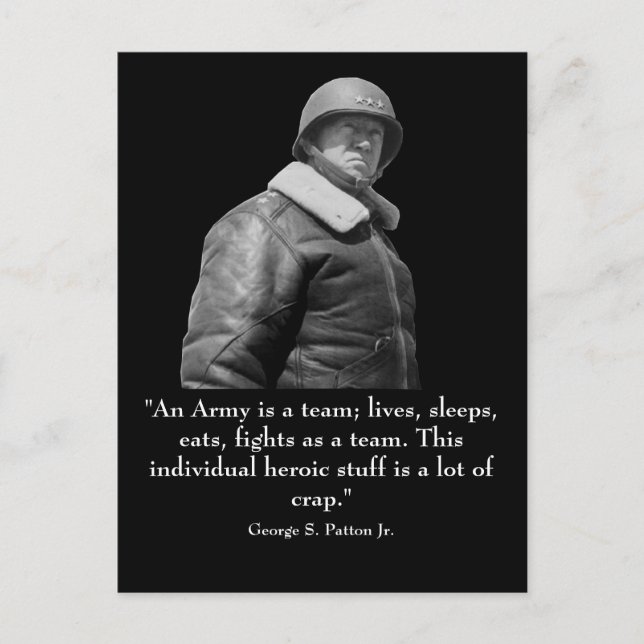 Carte Postale George Patton et Citation (Devant)
