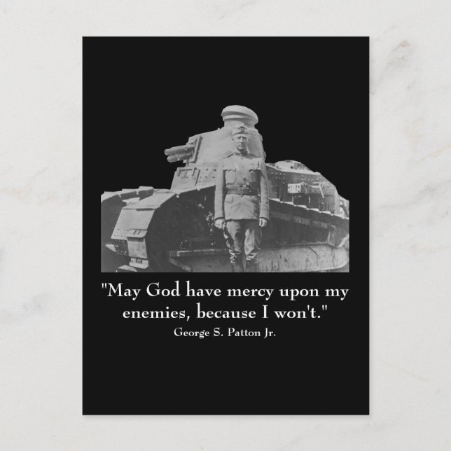 Carte Postale George Patton et Citation (Devant)
