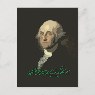 Carte Postale George Washington avec autographe