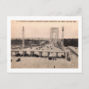 Carte Postale George Washington Bridge, Entrée, NJ Vintage