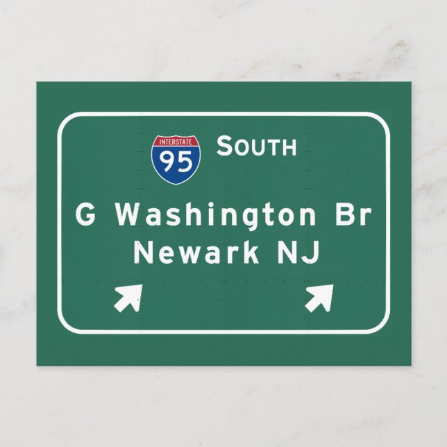 Carte Postale George Washington Bridge Interstate I-95 Newark NJ (Devant)