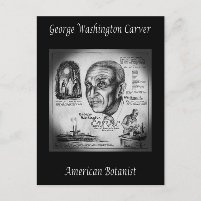 Carte Postale George Washington Carver ~ Botaniste et inventeur  (Devant)