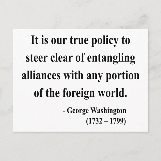 Carte Postale George Washington Citation 5a (Devant)