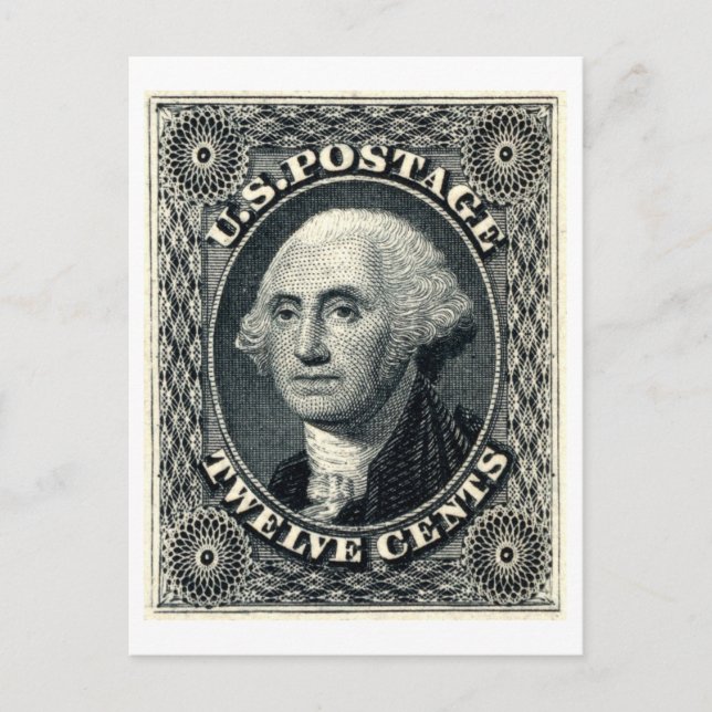 Carte Postale George Washington Douze Cents Postage américain (Devant)