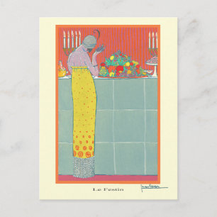 Carte Postale Georges Lepape Mode Art Déco Vintage Le Festin