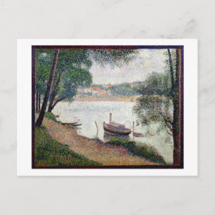 Carte Postale Georges Pierre Seurat   Paysage fluvial avec un bo