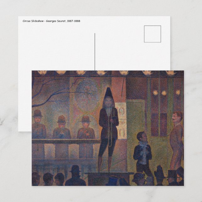 Carte Postale Georges Seurat - Diaporama de cirque (Devant / Derrière)