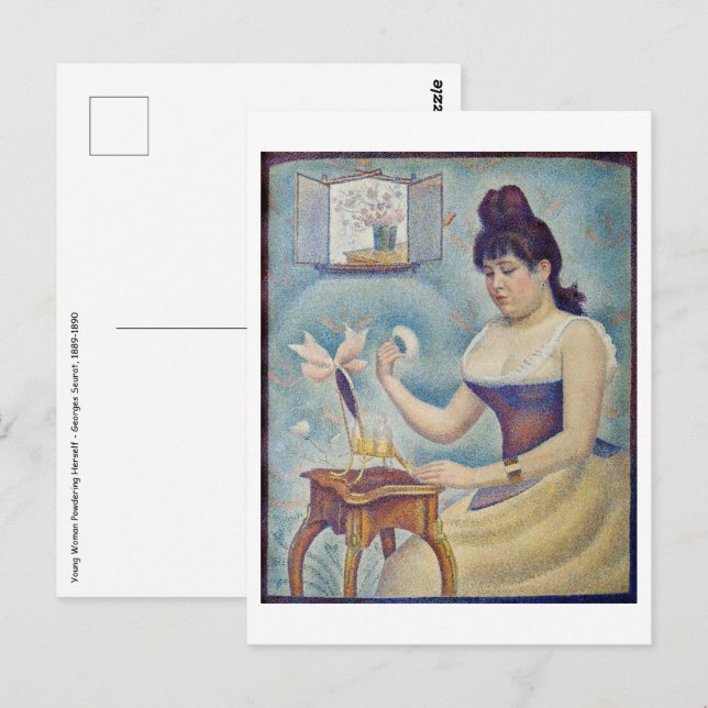 Carte Postale Georges Seurat - Jeune Femme Se Poussant (Devant / Derrière)