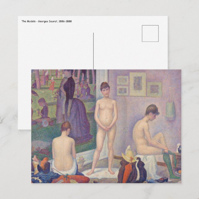 Carte Postale Georges Seurat - Les modèles (Devant / Derrière)