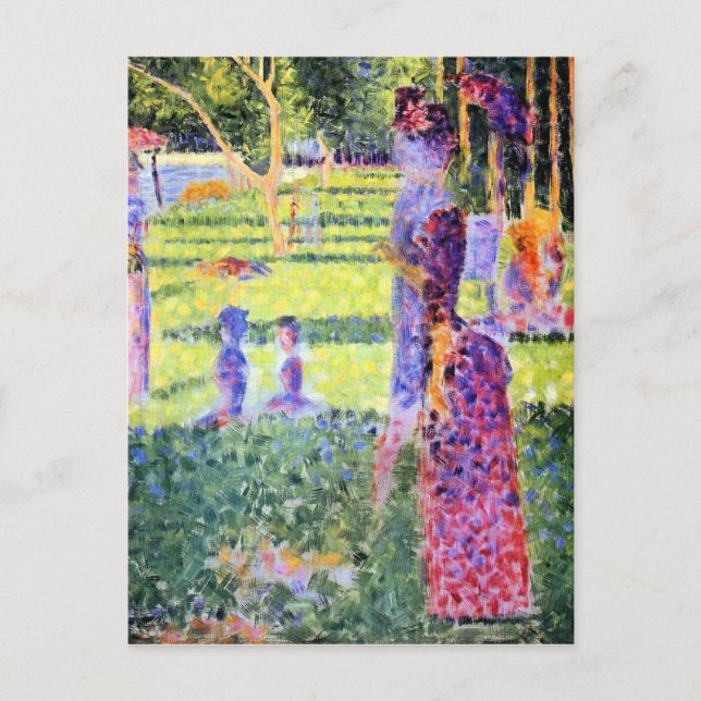 Carte Postale Georges Seurat - Un dimanche sur l'étude de La Gra (Devant)