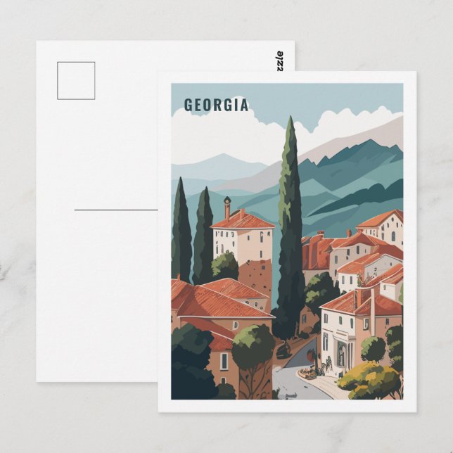 Carte Postale Georgia célèbre Travel Place (Devant / Derrière)