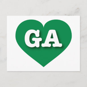 Carte Postale Georgia Green Heart - J'aime GA