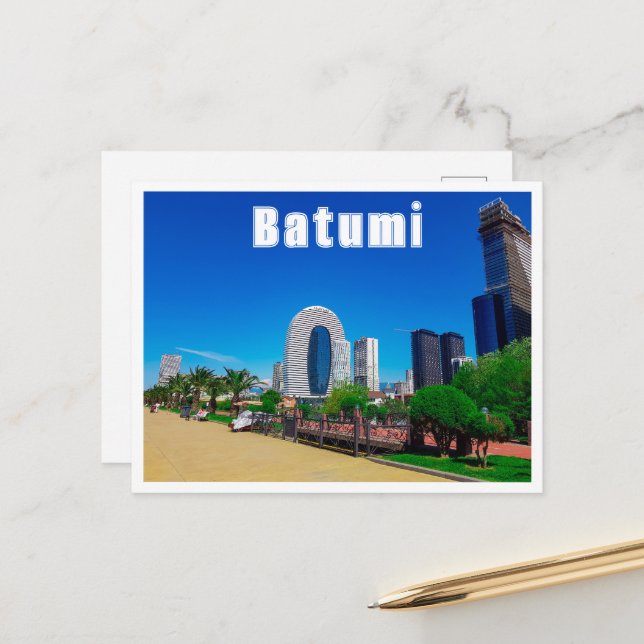 Carte Postale Géorgie Batumi Architecture Paysage (Devant/Arrière en situation)