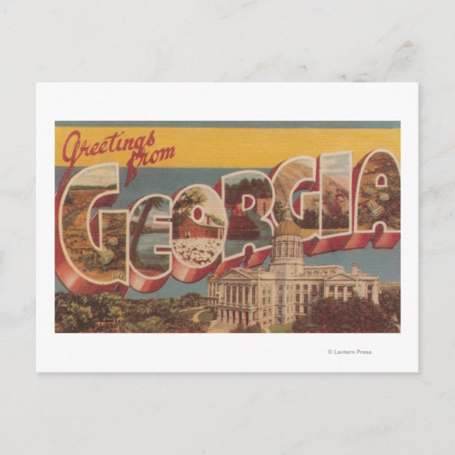 Carte Postale Géorgie (capitale de l'État) - Scènes de grandes l (Devant)