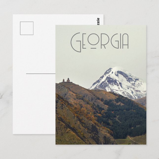 Carte Postale Géorgie, mont Kazbegi (Devant / Derrière)