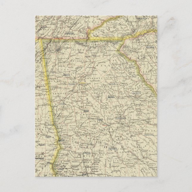 Carte Postale Géorgie, Tennessee, Alabama (Devant)