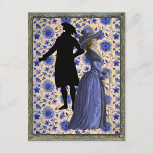 Carte Postale Georgoan Lady avec bâton - Bleu