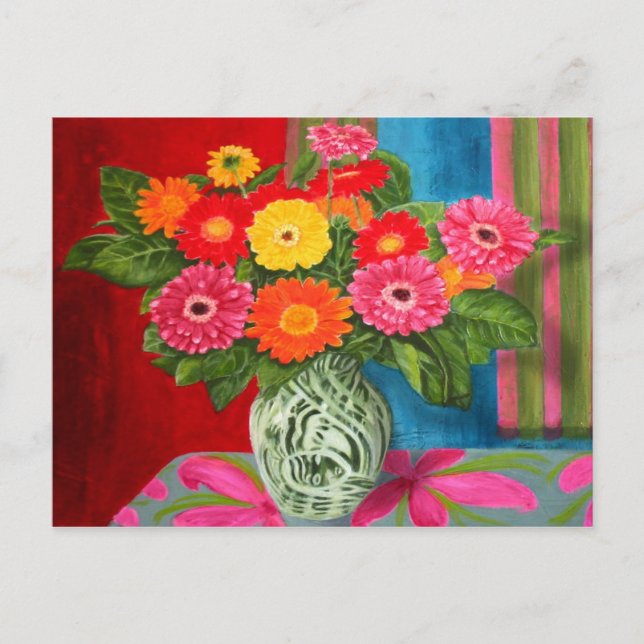 Carte Postale gerberas daisy Bouquet (Devant)