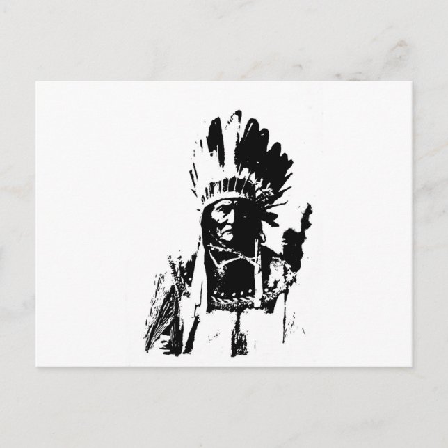 Carte Postale Geronimo noir et blanc (Devant)